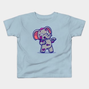 Cute Elephant Zombie Cartoon Kids T-Shirt